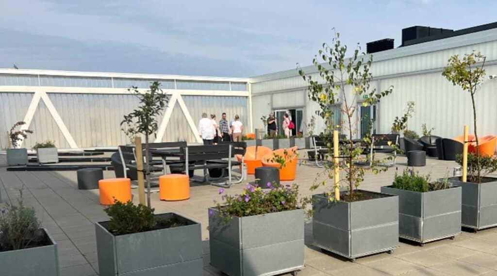 Tagterrasse i Videnbyen